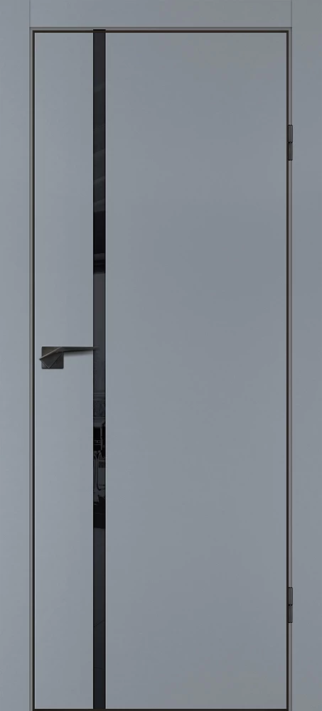 Фото Межкомнатная дверь P-22  кромка ABS черная c 4-х ст. Серый матовый