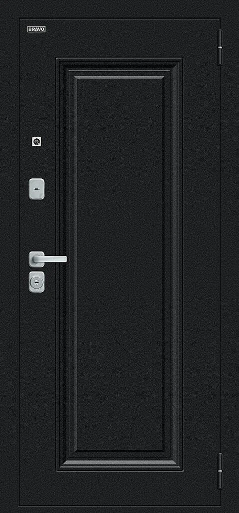 Фото Входная дверь Флэш МФ/BChrome Букле черное/Cappuccino Melinga BR6198 внешняя сторона