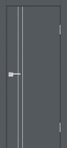 Межкомнатная дверь P-20 AL  молдинг Графит матовый